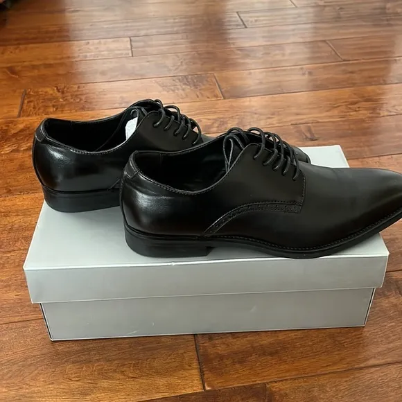 Alfani Platinum size 9.5 men black Oxfords shoes NWT