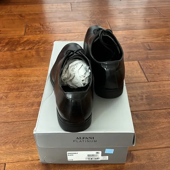 Alfani Platinum size 9.5 men black Oxfords shoes NWT