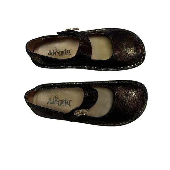 Algeria paloma Copper Bronze Sparkle Mary Jane Comfort Shoes size 36