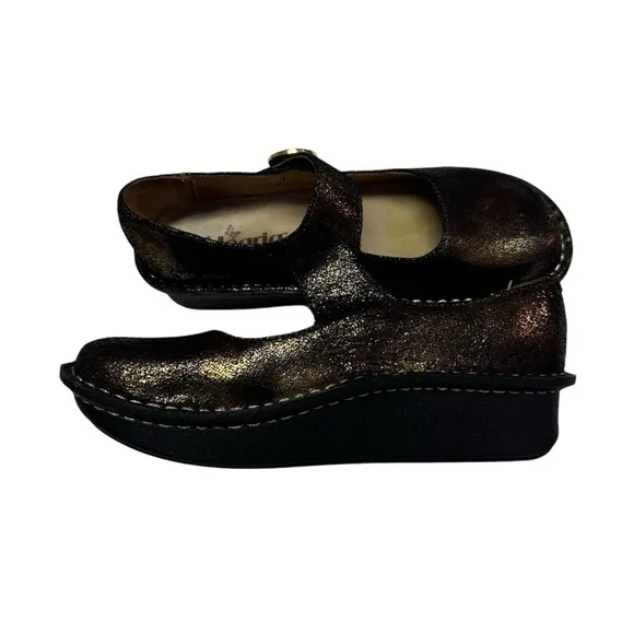 Algeria paloma Copper Bronze Sparkle Mary Jane Comfort Shoes size 36