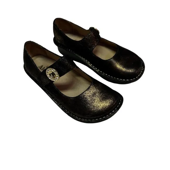 Algeria paloma Copper Bronze Sparkle Mary Jane Comfort Shoes size 36