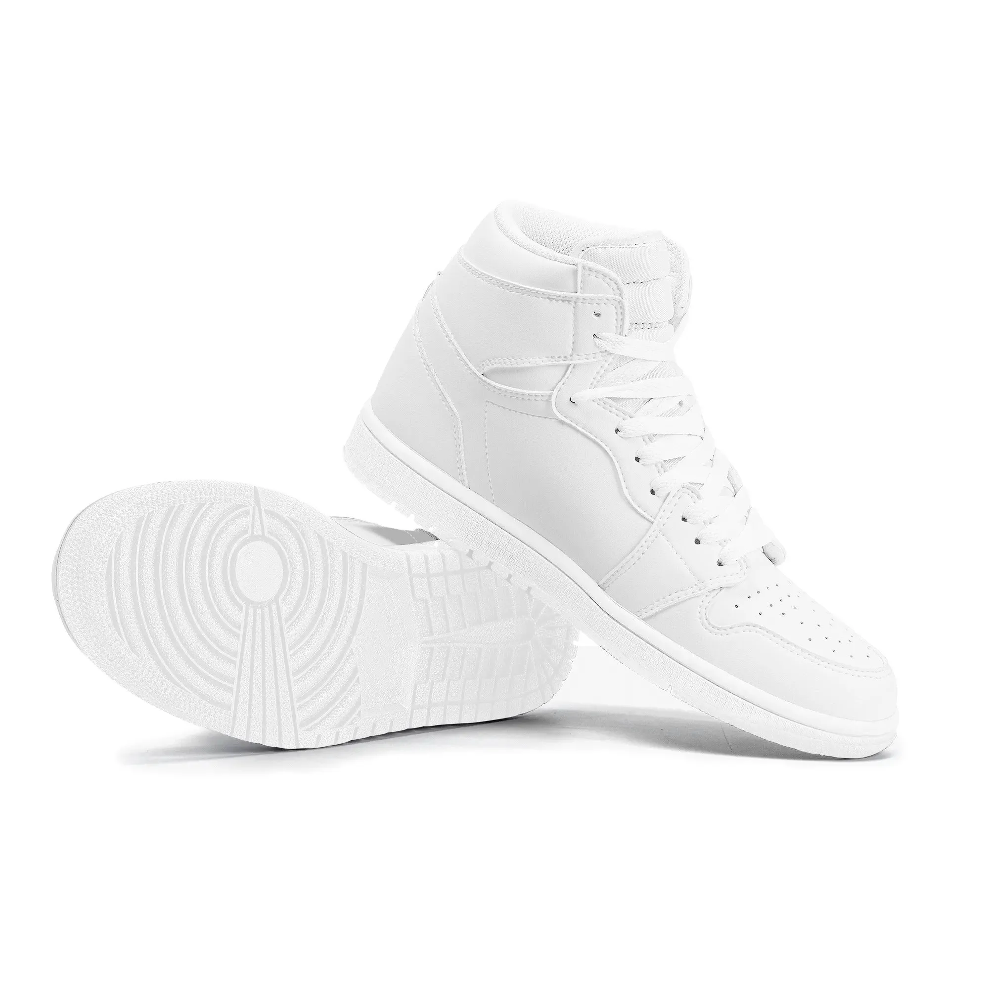 All White Basketball High Tops