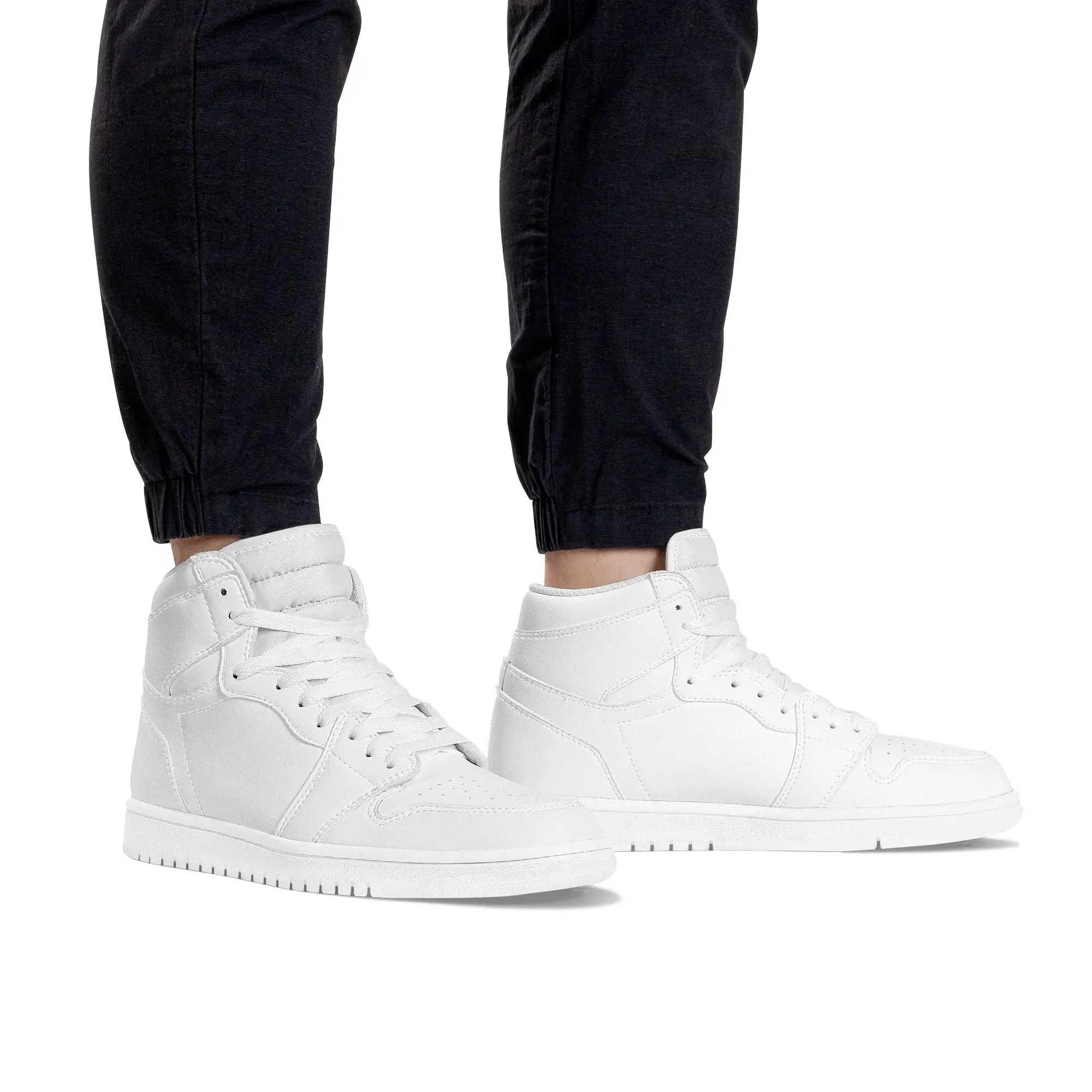 All White Basketball High Tops