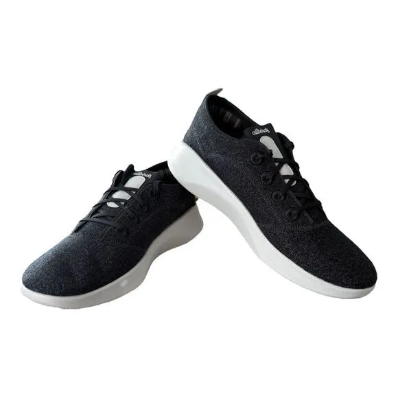 Allbirds Superlight Wool Runners 4.04 Natural Black Light Grey Soles Men Size 10
