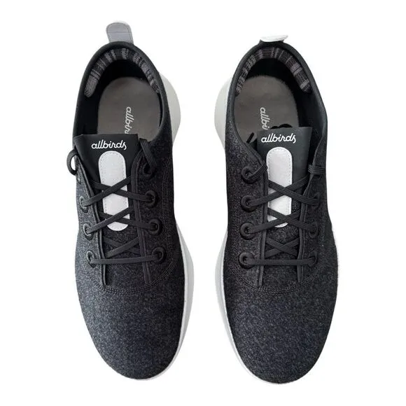 Allbirds Superlight Wool Runners 4.04 Natural Black Light Grey Soles Men Size 10