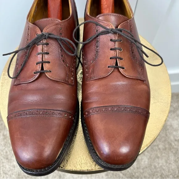 Allen Edmonds Benton Cap Toe Vibram Sole Leather Oxford Shoes 3458 Size 10.5A