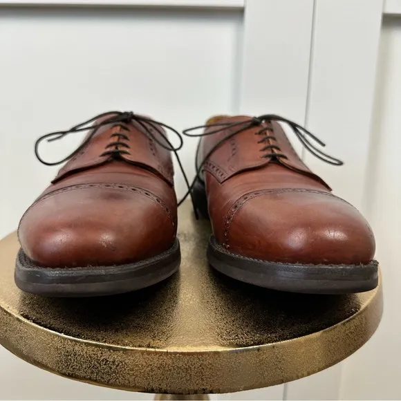 Allen Edmonds Benton Cap Toe Vibram Sole Leather Oxford Shoes 3458 Size 10.5A