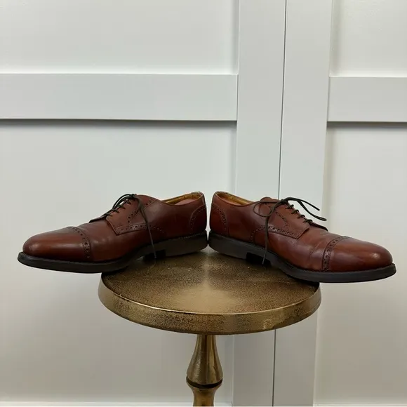 Allen Edmonds Benton Cap Toe Vibram Sole Leather Oxford Shoes 3458 Size 10.5A