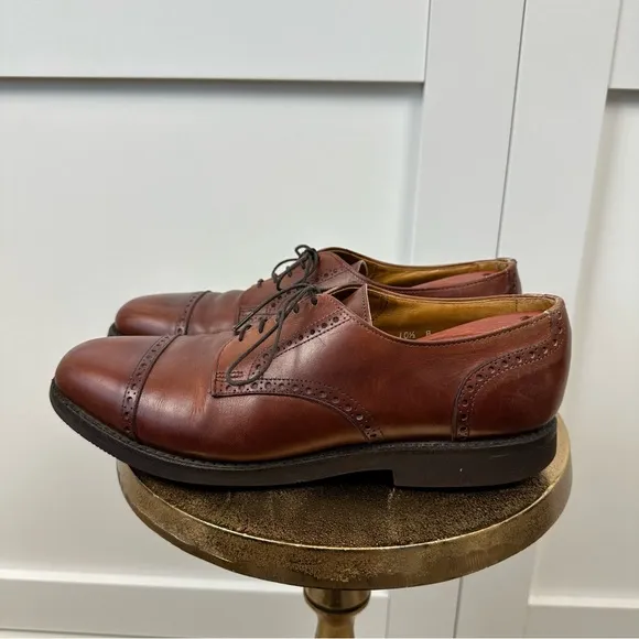 Allen Edmonds Benton Cap Toe Vibram Sole Leather Oxford Shoes 3458 Size 10.5A