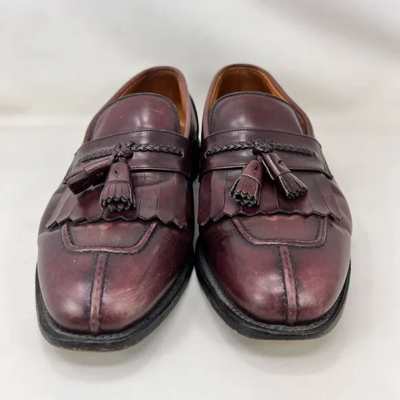 Allen Edmonds Cannondale Tasseled Loafers Shoes Burgundy Men’s Size 9.5