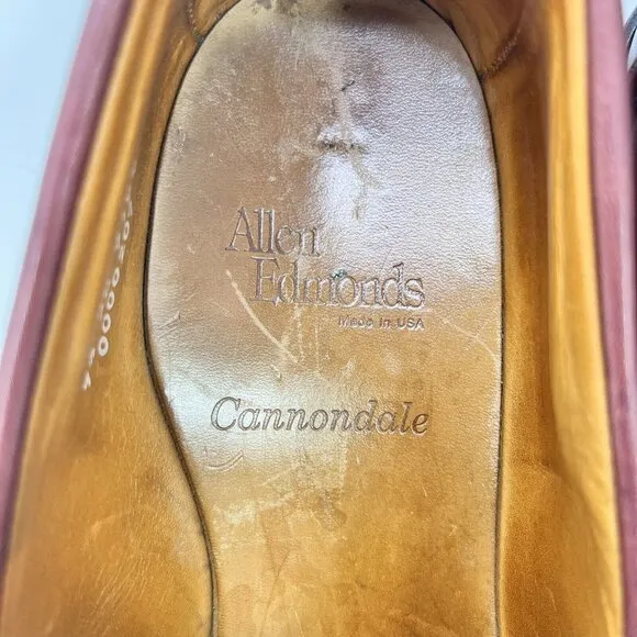 Allen Edmonds Cannondale Tasseled Loafers Shoes Burgundy Men’s Size 9.5