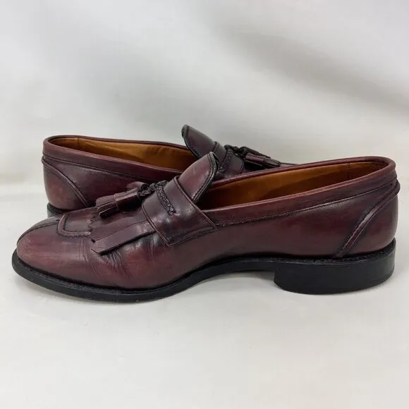 Allen Edmonds Cannondale Tasseled Loafers Shoes Burgundy Men’s Size 9.5