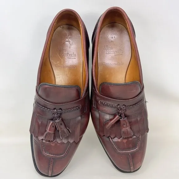 Allen Edmonds Cannondale Tasseled Loafers Shoes Burgundy Men’s Size 9.5