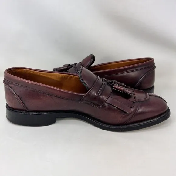 Allen Edmonds Cannondale Tasseled Loafers Shoes Burgundy Men’s Size 9.5