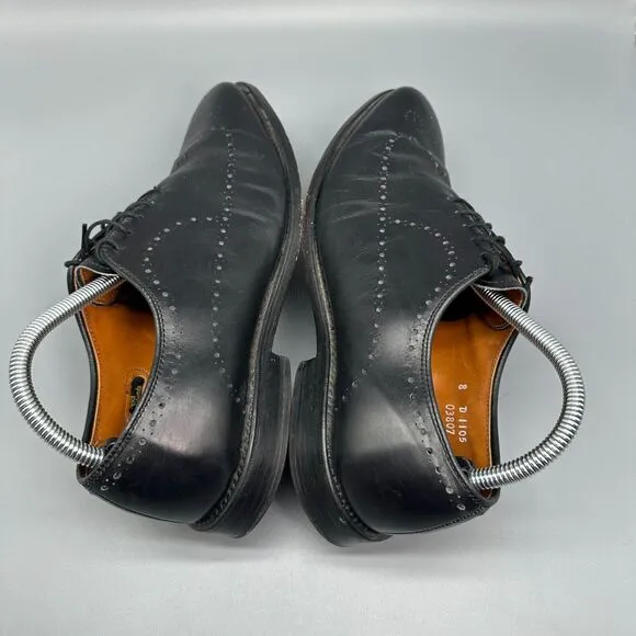 Allen Edmonds Fairfax Men's 8 Black Leather Comfort Shoes Lace Up Low Top