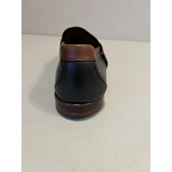 ALLEN EDMONDS KENT BLACK &amp; BROWN LEATHER LOAFER WITH TASSELS MENS SIZE 10D EUC