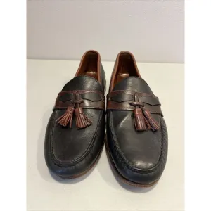 ALLEN EDMONDS KENT BLACK &amp; BROWN LEATHER LOAFER WITH TASSELS MENS SIZE 10D EUC