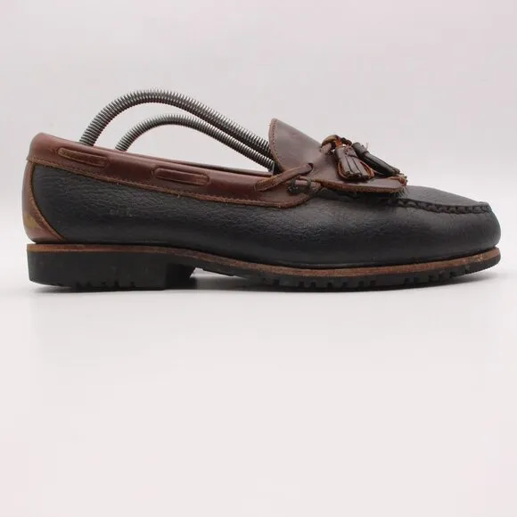 Allen Edmonds Loafers Nashua Men's 10 D Black Pebble Brown Leather Shoes USA
