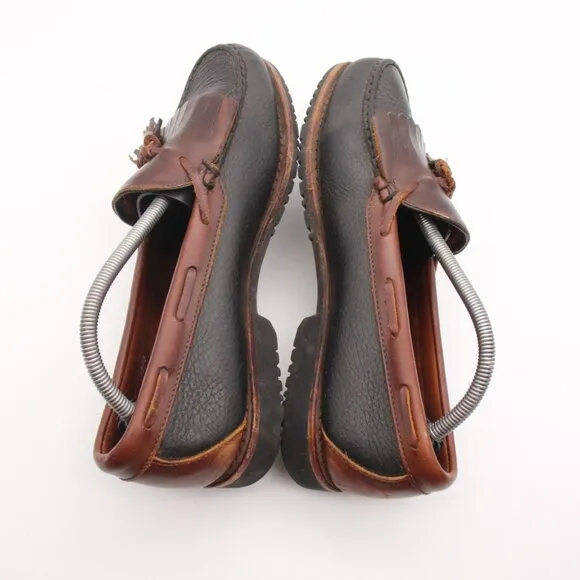 Allen Edmonds Loafers Nashua Men's 10 D Black Pebble Brown Leather Shoes USA