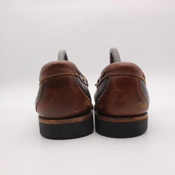 Allen Edmonds Loafers Nashua Men's 10 D Black Pebble Brown Leather Shoes USA