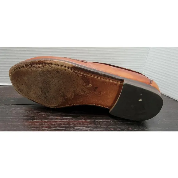Allen Edmonds Maxfield Leather Tassel Loafers Chili Brown Mens Size 12 E