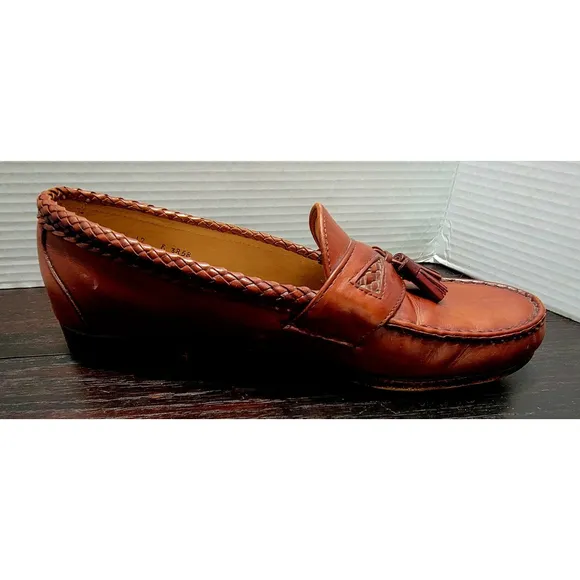 Allen Edmonds Maxfield Leather Tassel Loafers Chili Brown Mens Size 12 E