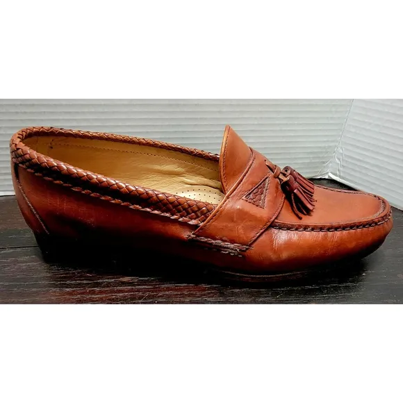 Allen Edmonds Maxfield Leather Tassel Loafers Chili Brown Mens Size 12 E