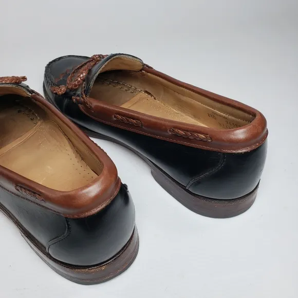 Allen Edmonds Men's Black &amp; Brown Leather Loafers Shoes Size 8.5 Made in…