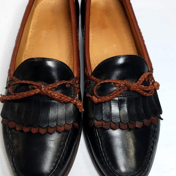 Allen Edmonds Men's Black &amp; Brown Leather Loafers Shoes Size 8.5 Made in…