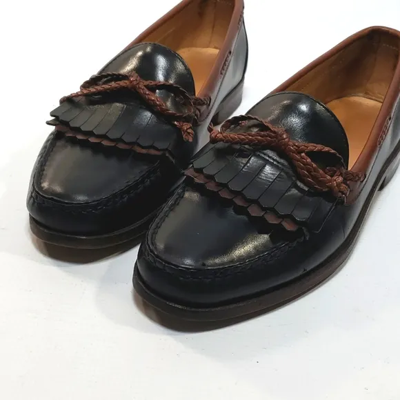 Allen Edmonds Men's Black &amp; Brown Leather Loafers Shoes Size 8.5 Made in…