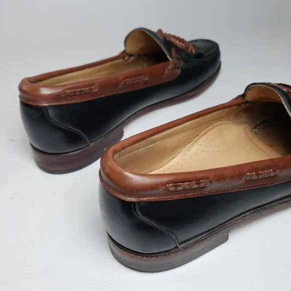 Allen Edmonds Men's Black &amp; Brown Leather Loafers Shoes Size 8.5 Made in…