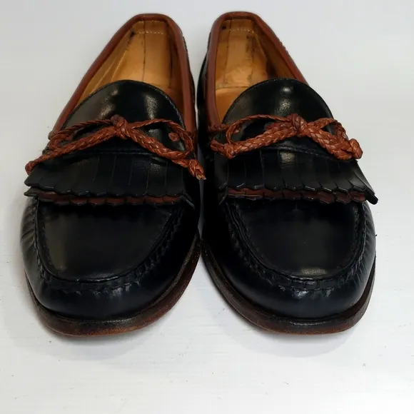 Allen Edmonds Men's Black &amp; Brown Leather Loafers Shoes Size 8.5 Made in…