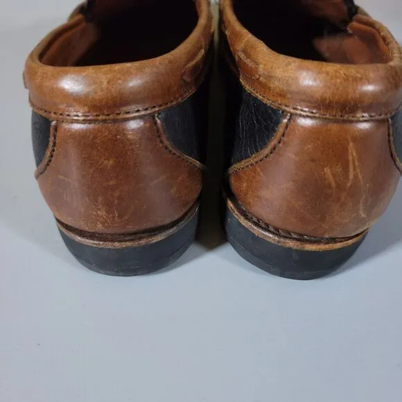 Allen Edmonds Nashua Loafers Dress Shoes Brown/Black Kilt Tassels Mens Size 9D