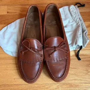 Allen Edmonds Shoes Brown Woodstock Leather Kiltie Tie Braid Loafers size 14 3 E