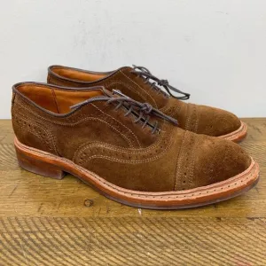 Allen Edmonds Shoes Mens 6 Brown Strandmok Suede Cap Toe Wingtip Brogue Dainite‎