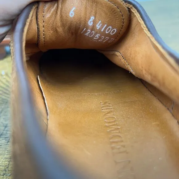Allen Edmonds Shoes Mens 6 Brown Strandmok Suede Cap Toe Wingtip Brogue Dainite‎