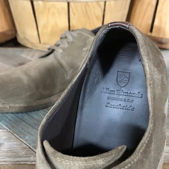 Allen Edmonds Southside Light Brown Suede Crepe Sole Oxfords Shoes Men Size 11.5