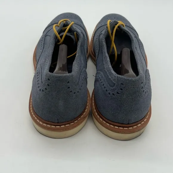 Allen Edmonds Strandmok 2.0 Men 10.5D Blue Suede Oxford Vibram Gumlite Sole Shoe