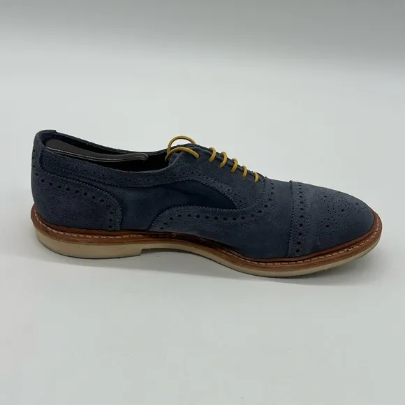 Allen Edmonds Strandmok 2.0 Men 10.5D Blue Suede Oxford Vibram Gumlite Sole Shoe