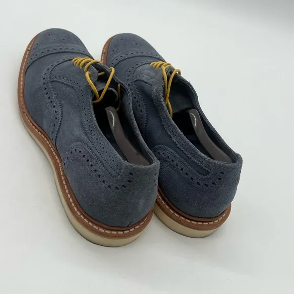 Allen Edmonds Strandmok 2.0 Men 10.5D Blue Suede Oxford Vibram Gumlite Sole Shoe