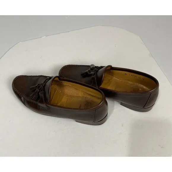 Allen Edmonds Urbino Moccasins Loafers Shoes Men SZ 8.1/2 Brown Calfskin Tassel