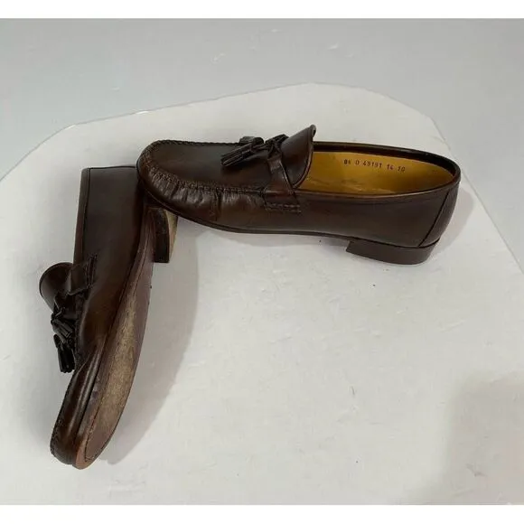 Allen Edmonds Urbino Moccasins Loafers Shoes Men‎ SZ 8.1/2 Brown Calfskin Tassel