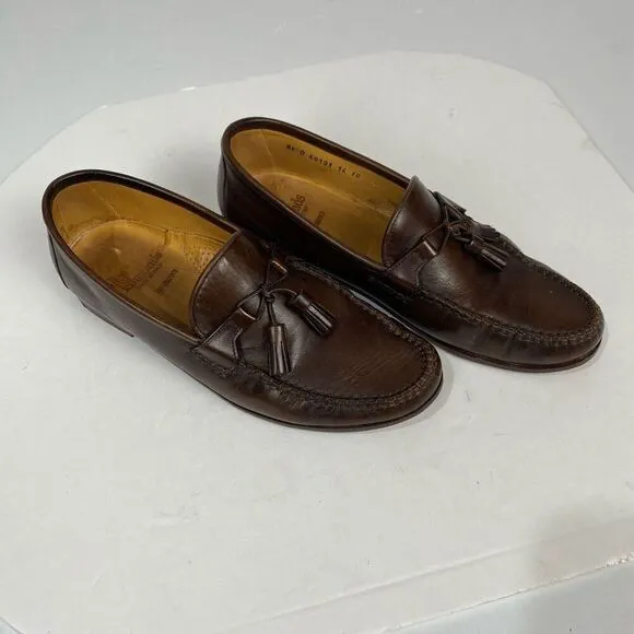 Allen Edmonds Urbino Moccasins Loafers Shoes Men SZ 8.1/2 Brown Calfskin Tassel