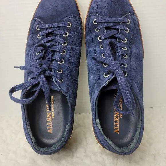 Allen Edmonds Porter Men's Size 8.5 Derby Sneakers Blue Navy Suede Shoes