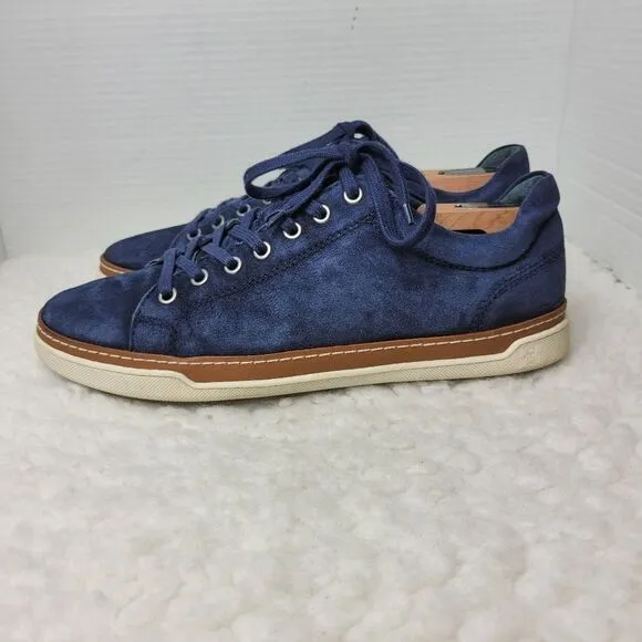 Allen Edmonds Porter Men's Size 8.5 Derby Sneakers Blue Navy Suede Shoes