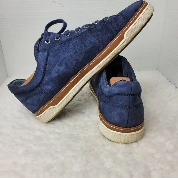 Allen Edmonds Porter Men's Size 8.5 Derby Sneakers Blue Navy Suede Shoes