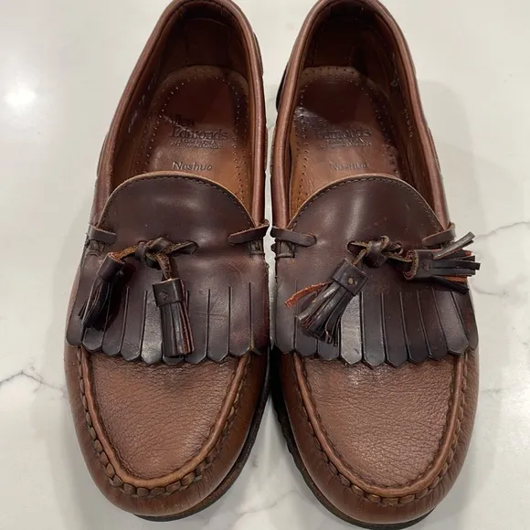 Allen Edmunds Loafers Men’s Brown Nashua Tassel Shoes Size 6.5
