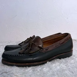 Allen Edmonds Nashua Loafers Brown Black Leather Tassel Loafers Vibram SZ 10