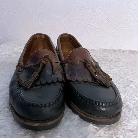Allen Edmonds Nashua Loafers Brown Black Leather Tassel Loafers Vibram SZ 10
