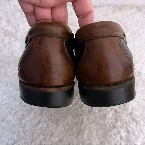 Allen Edmonds Nashua Loafers Brown Black Leather Tassel Loafers Vibram SZ 10